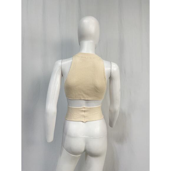 Camila Coelho 'Macadamia' Ivory Nylon Crossover Top Size S - Picture 3 of 5